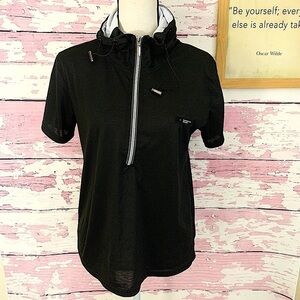 MARSIELLE BULON Black Pullover Top Drawstring M